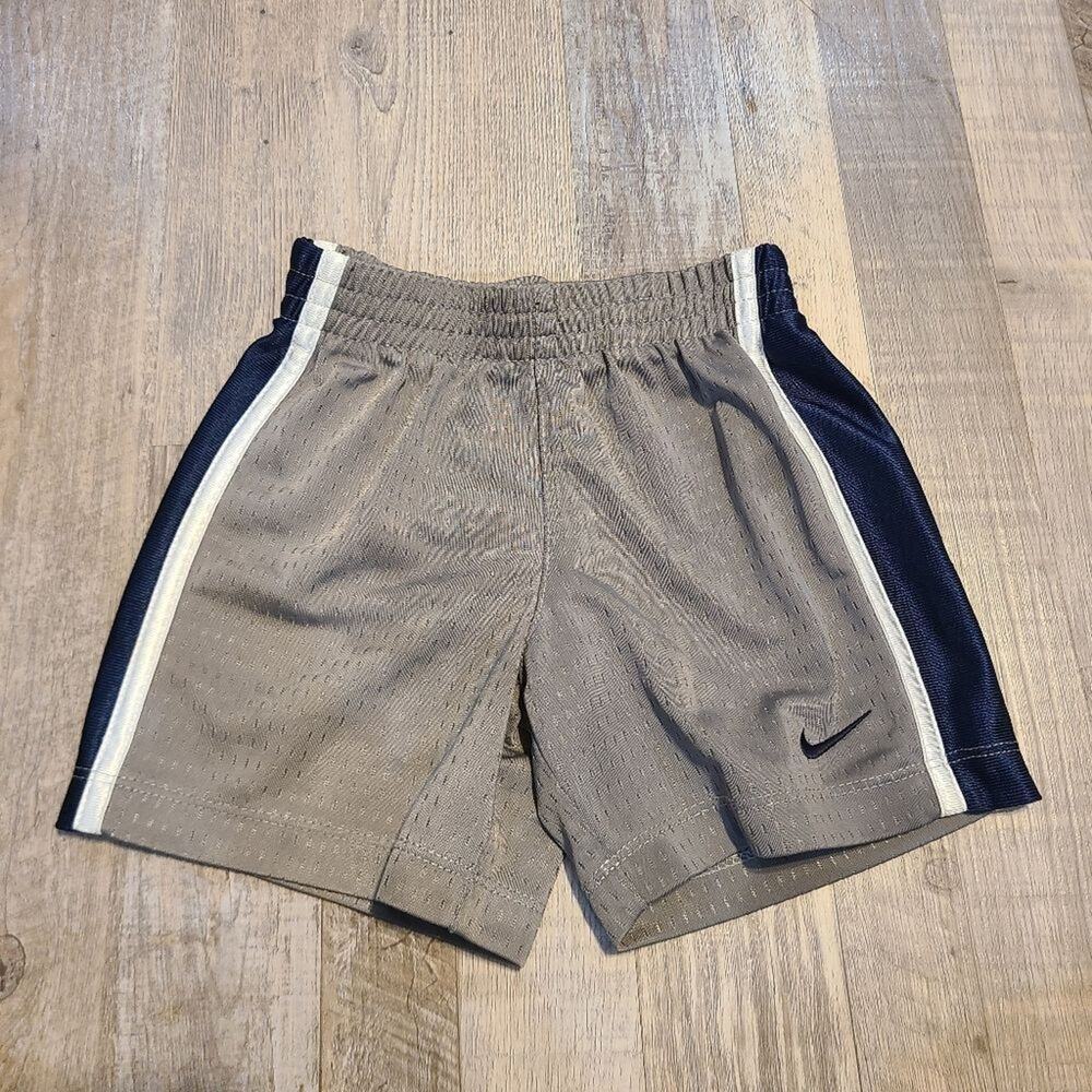 Nike athletic shorts little boys size 18 months colors are gray black and white